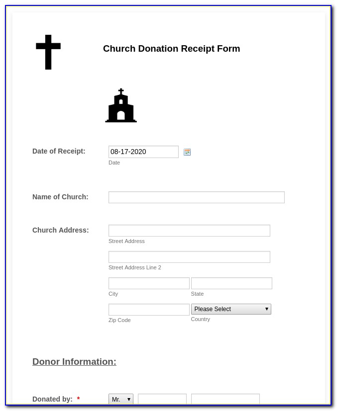 Church Donation Receipt Example