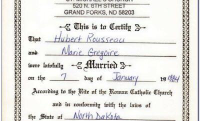 Church Marriage Certificate Samples