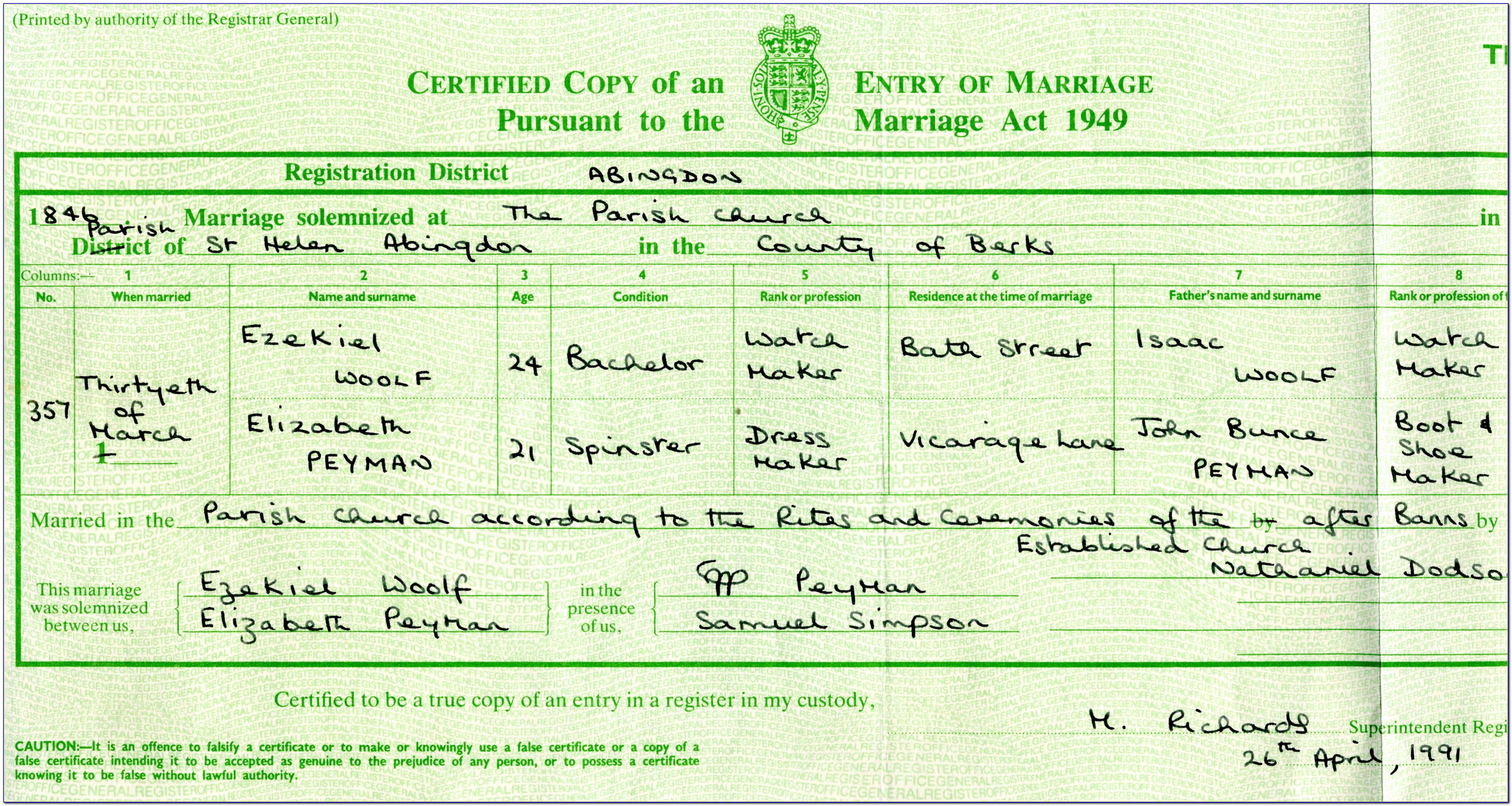 Church Marriage Certificate Templates