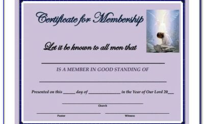 Church Member Certificate Template