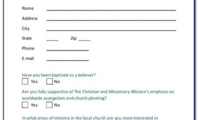 Church Membership Form Template Doc