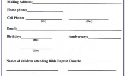 Church Membership Registration Form Template