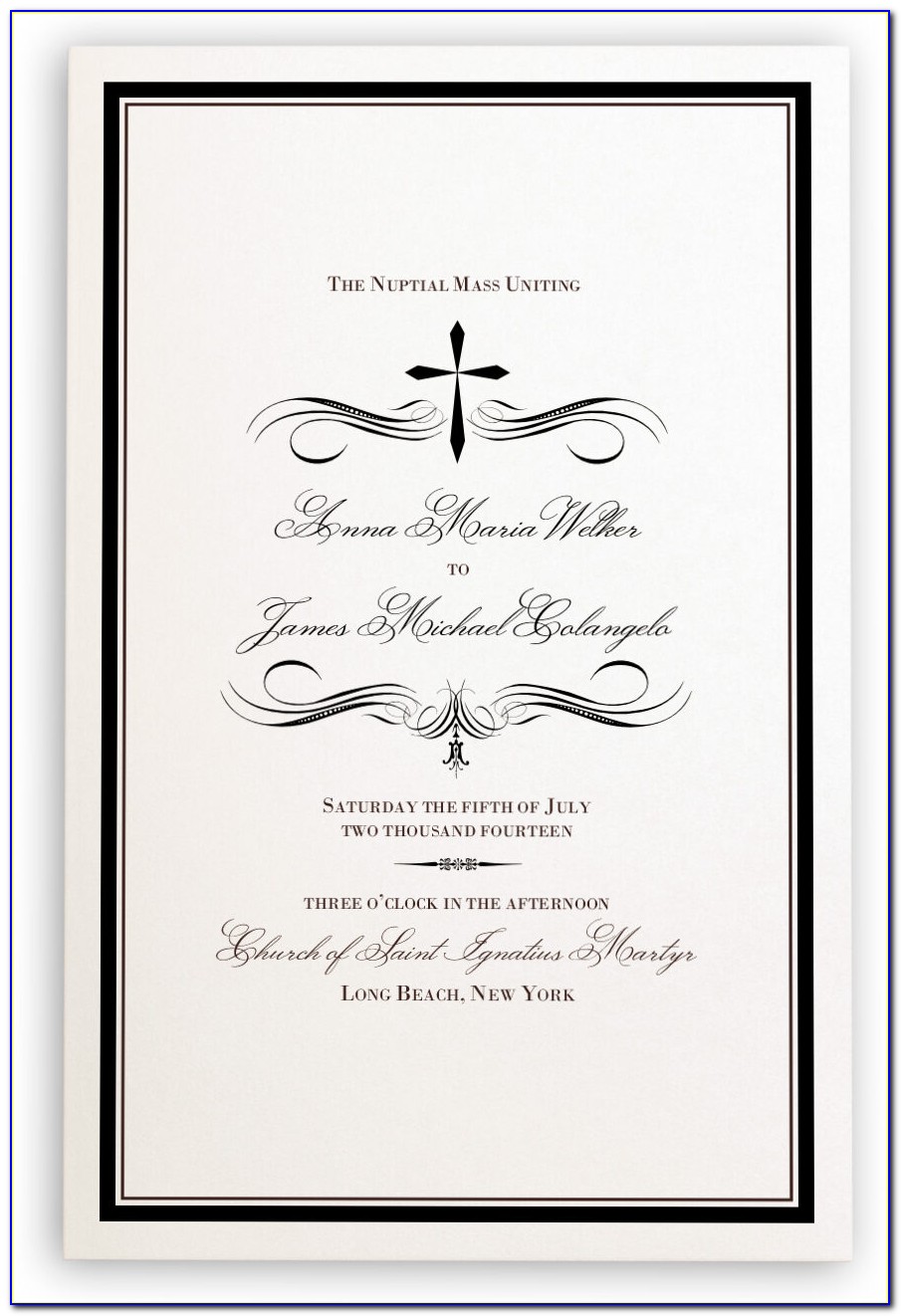Church Wedding Ceremony Program Sample
