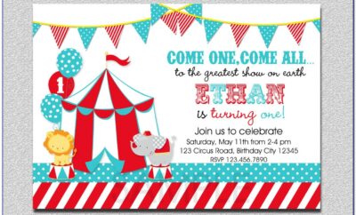 Circus Birthday Invitation Template Free