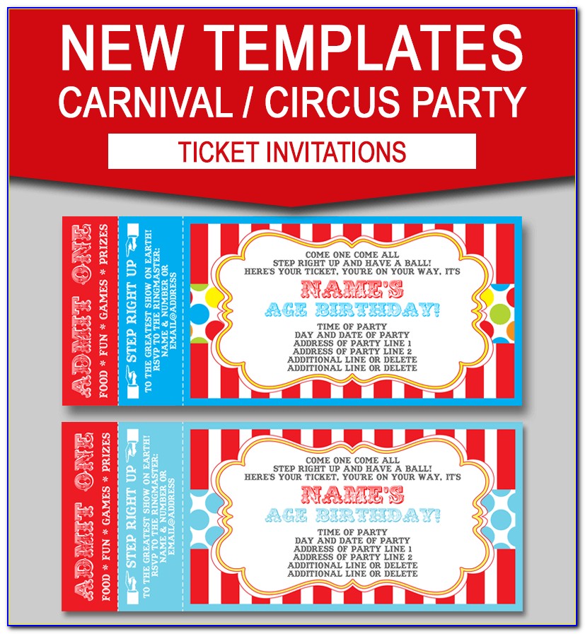 Circus Party Invitation Template Download