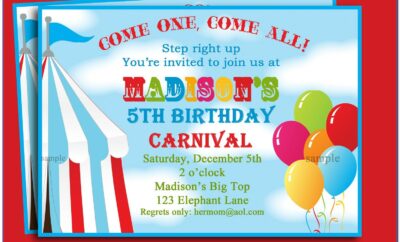 Circus Party Invitation Template Free