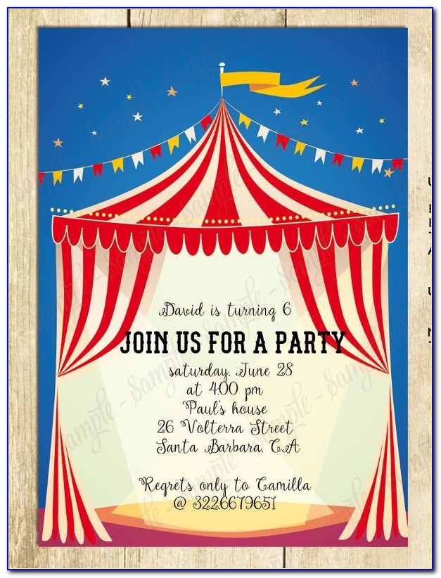 Circus Tent Invitation Template Free