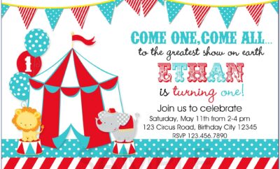 Circus Theme Invitation Templates Free