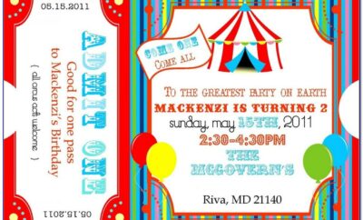Circus Theme Party Invitation Template