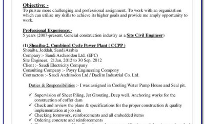 Civil Engineer Resume Examples
