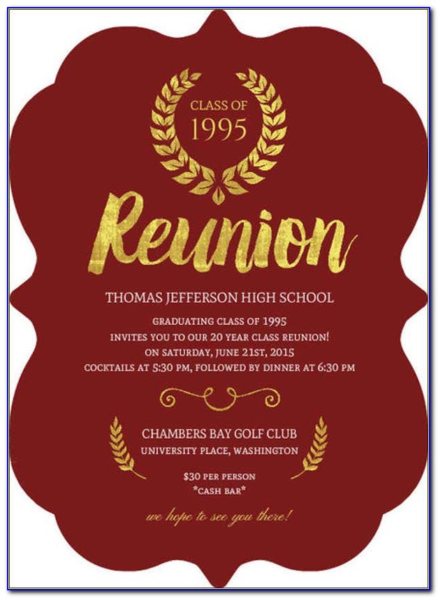 Class Reunion Invitation Card Design