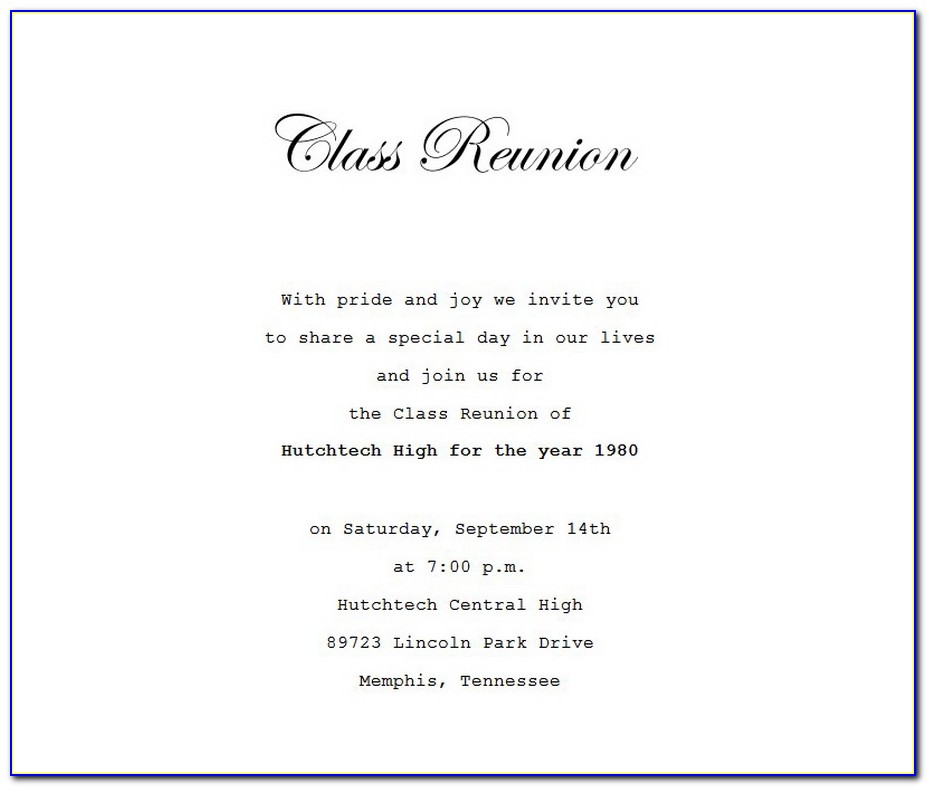 Class Reunion Invitation Flyer Template