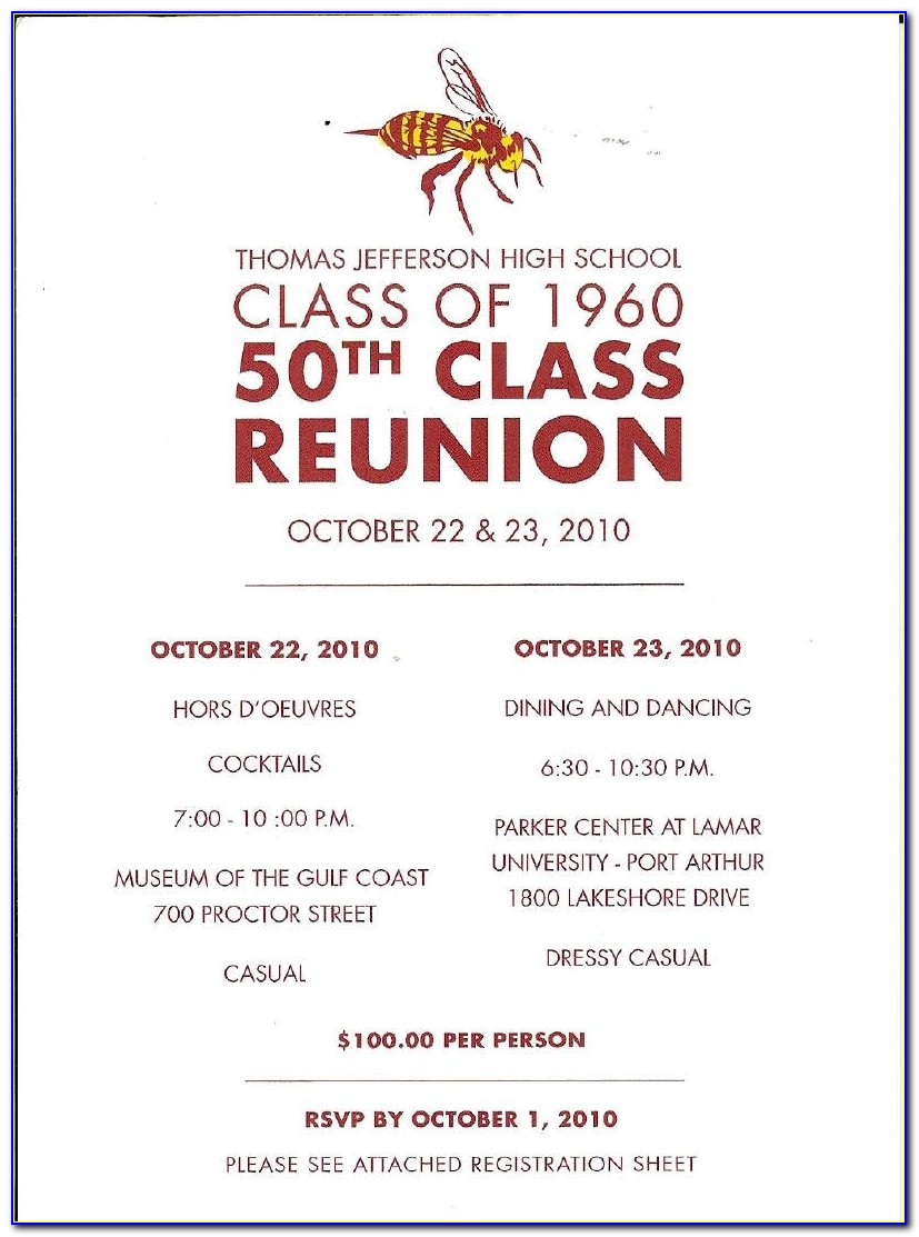 Class Reunion Invitations Templates
