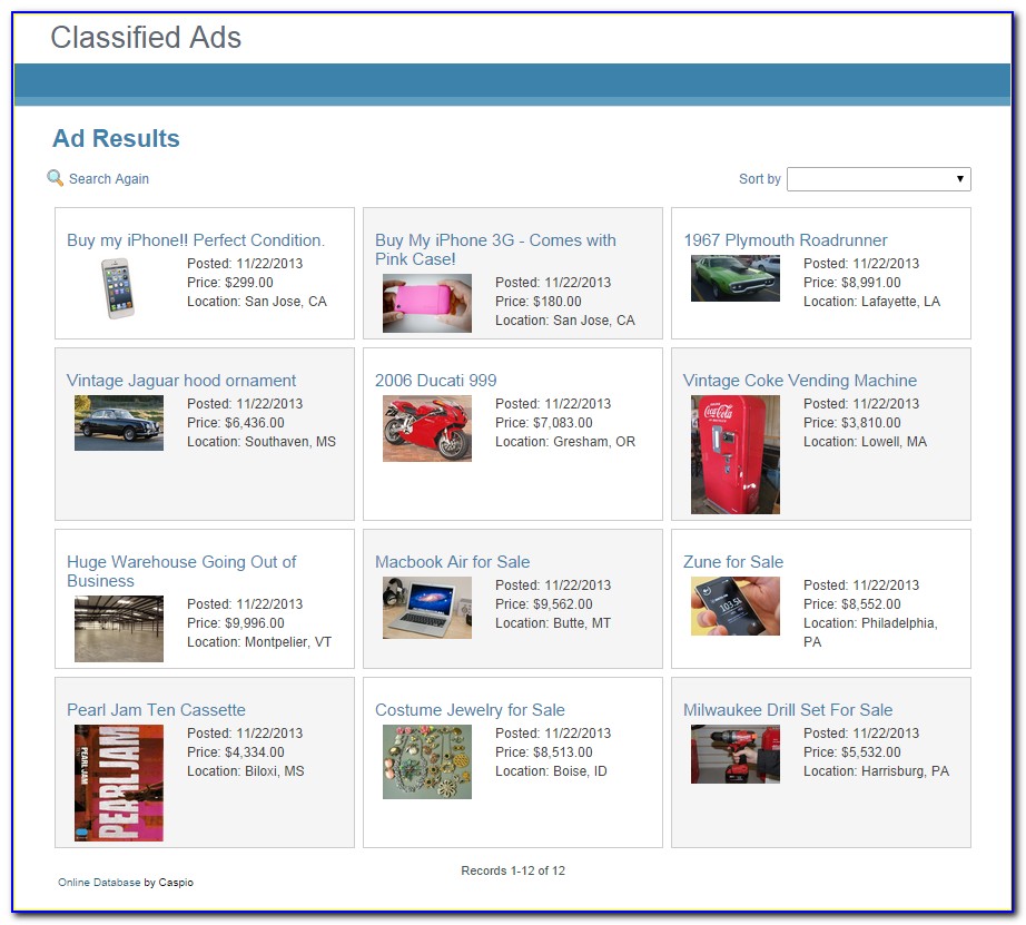 Classified Ads Template Free