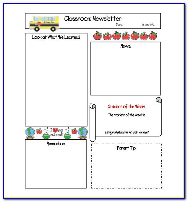 Classroom Newsletter Template Word Free