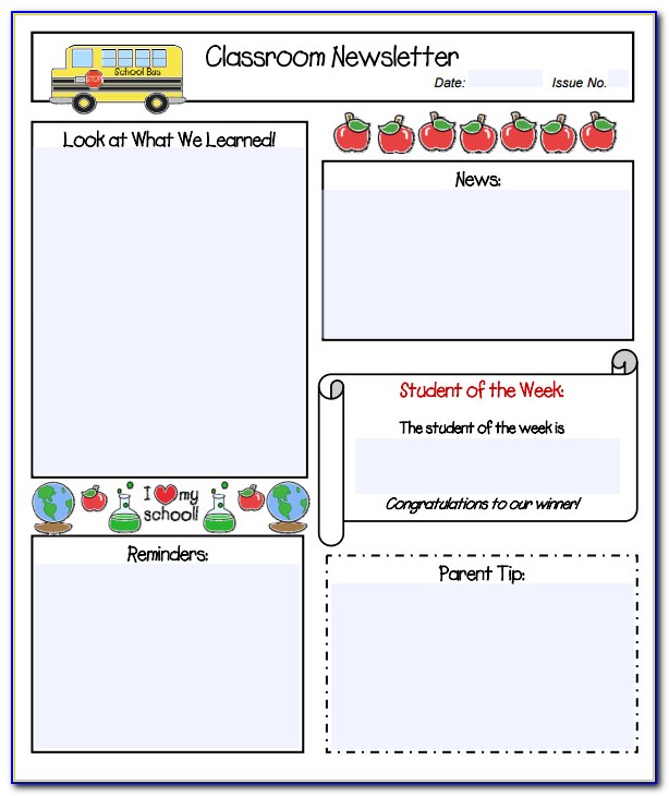 Classroom Newsletter Templates Free Word