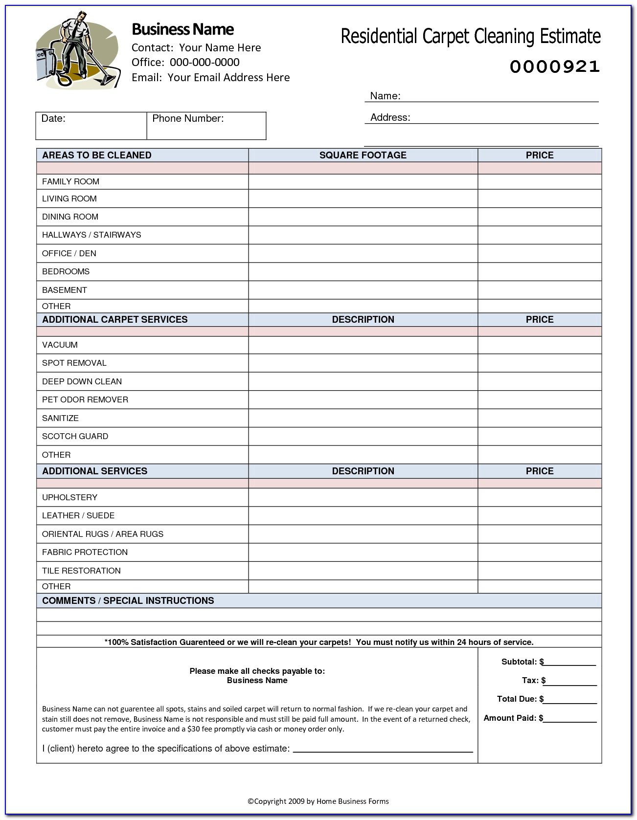 Cleaning Service Checklist Template Free