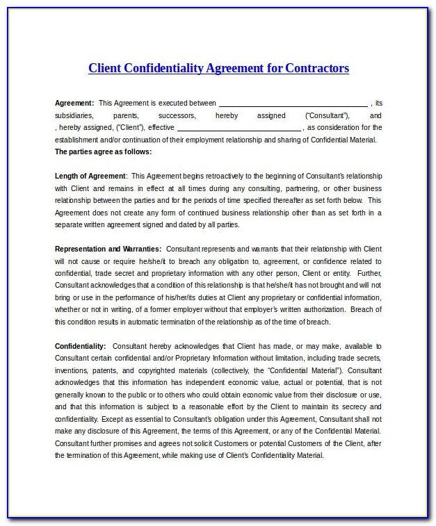 Client Confidentiality Policy Sample