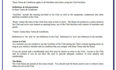 Club Membership Contract Template