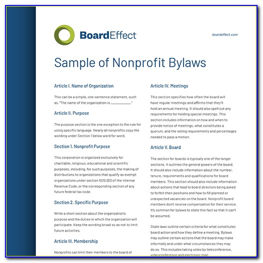 Company Bylaws For Corporations Template