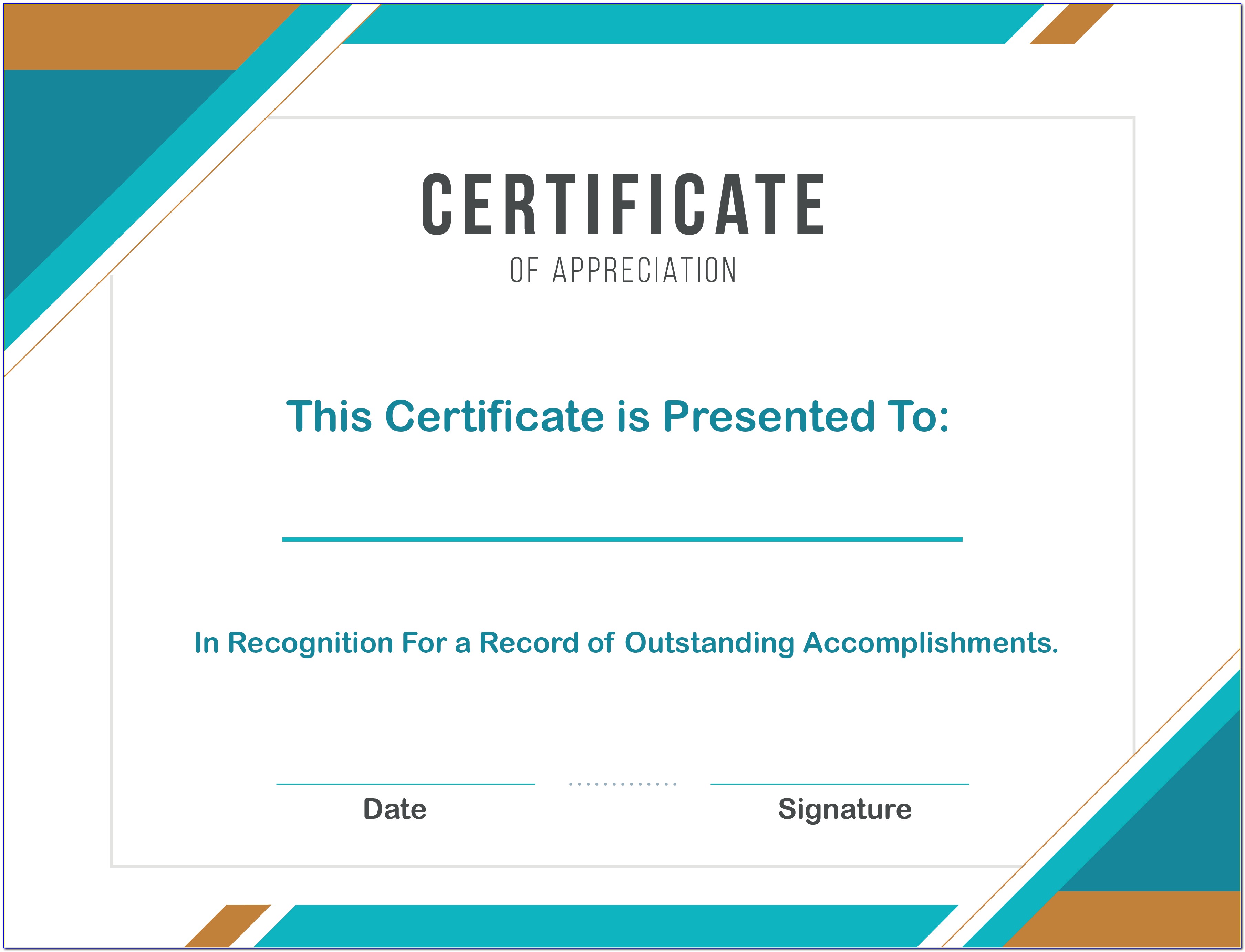 Download Certificate Of Appreciation Templates For Word