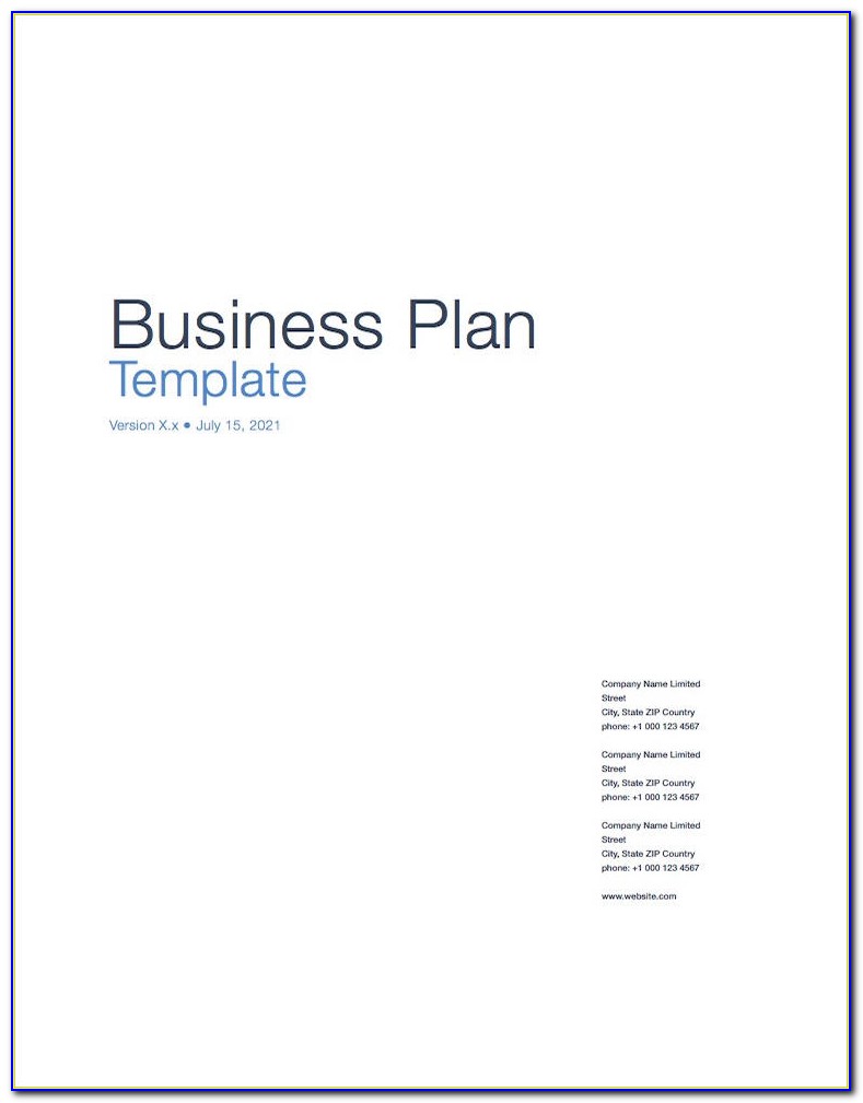Excel Business Plan Template Mac