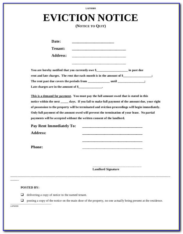 Free Ca Eviction Notice Form