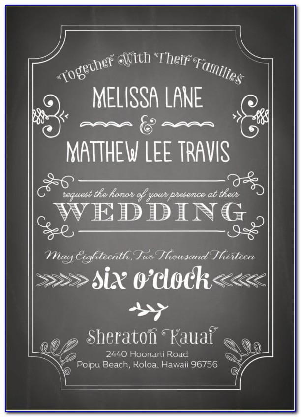 Free Chalkboard Wedding Invitation Templates