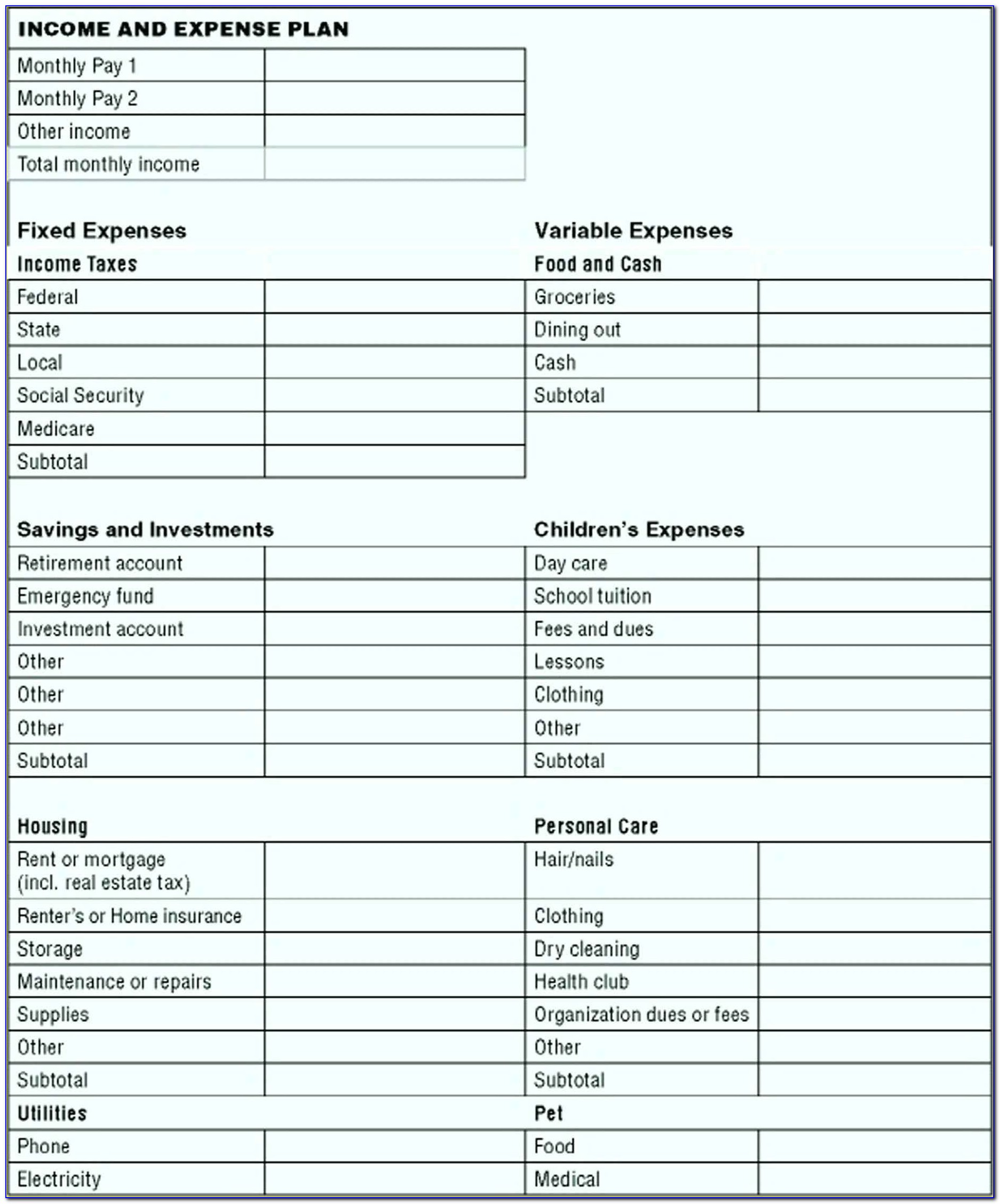 Free Church Financial Statements Examples