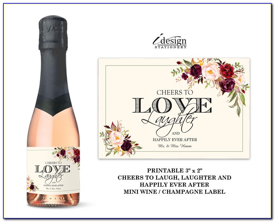 Free Printable Champagne Bottle Label Template