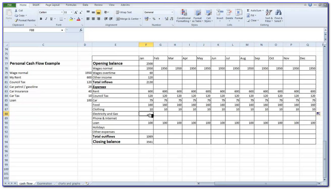 Personal Cash Flow Forecast Template Excel Free