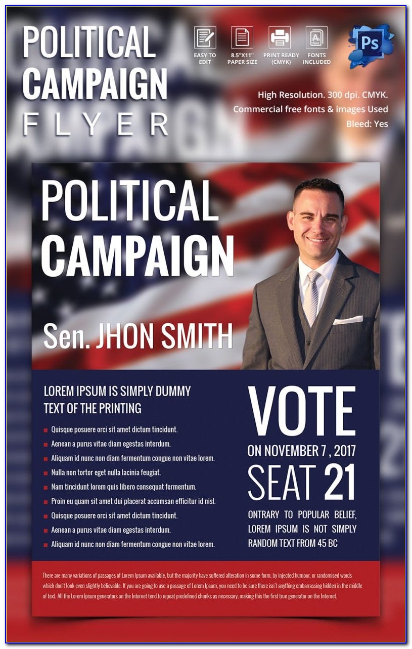 Political Campaign Poster Template Free
