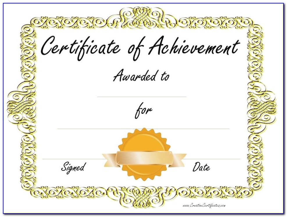 Powerpoint Certificate Of Achievement Template Free