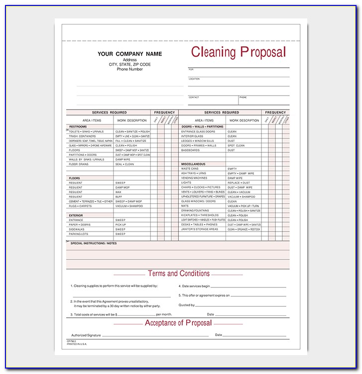 Residential Cleaning Proposal Template Pdf
