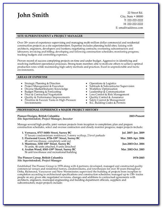 Resume Format For Civil Engineer Experienced Doc India