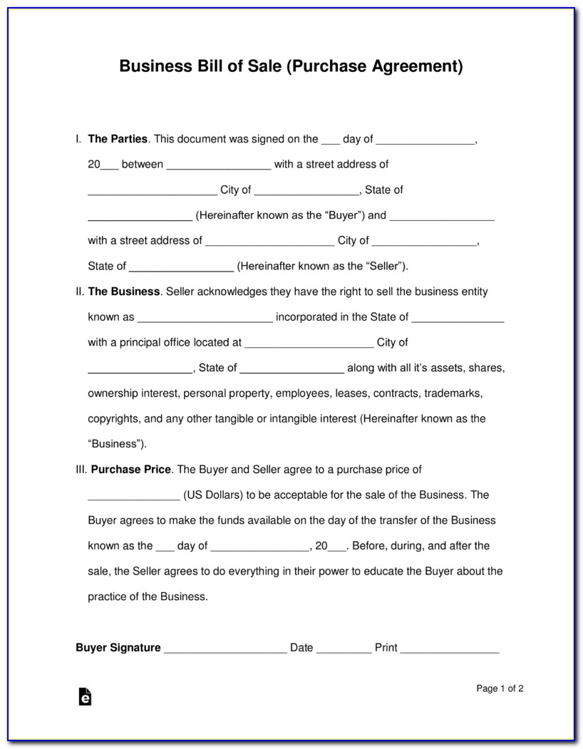 Sale Agreement Template Free