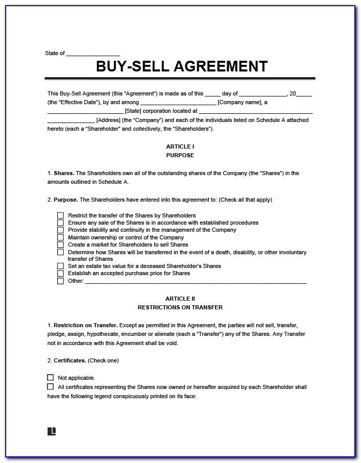 Sale Agreement Template South Africa
