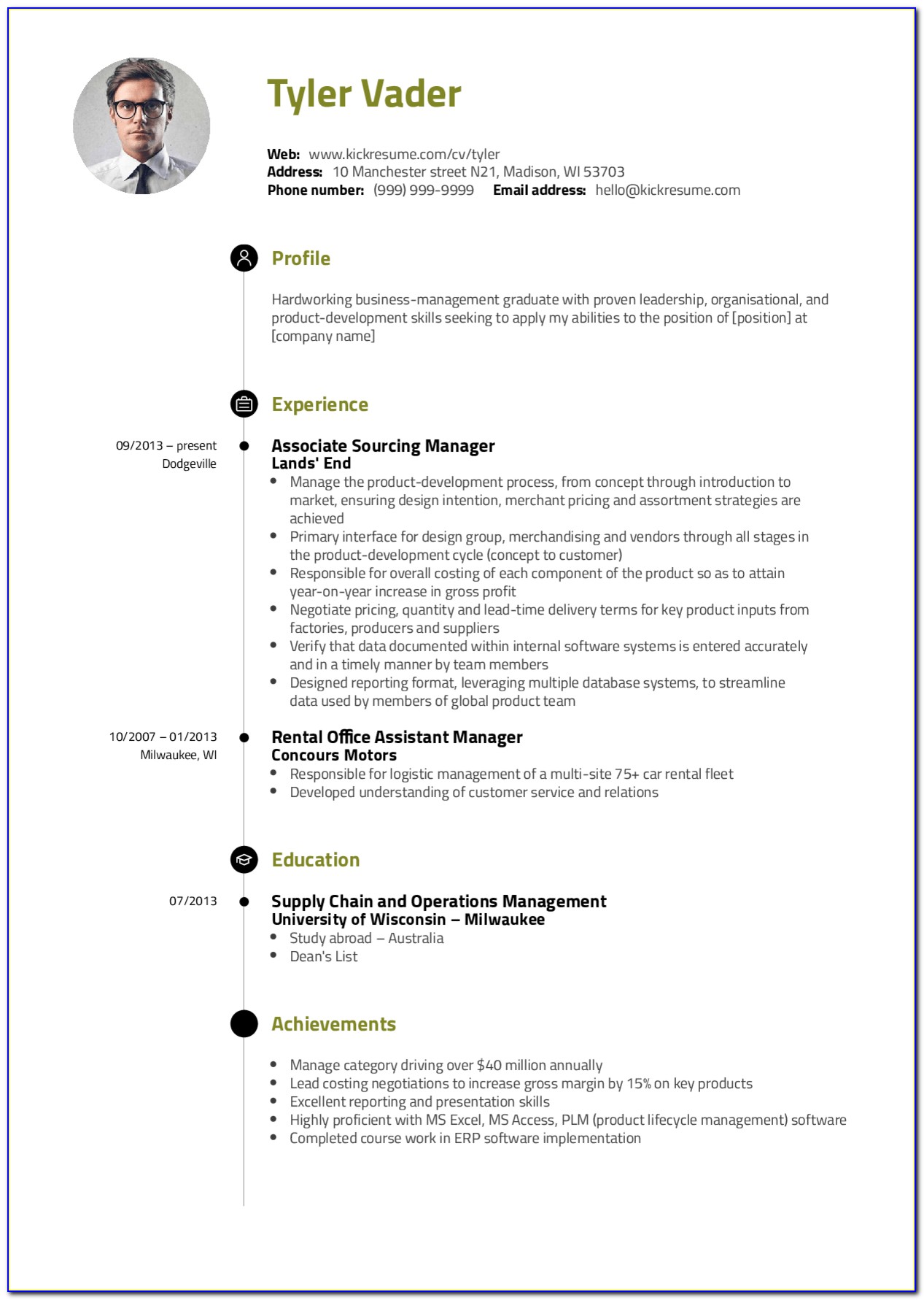 Sample Resume For Business Administration Internship