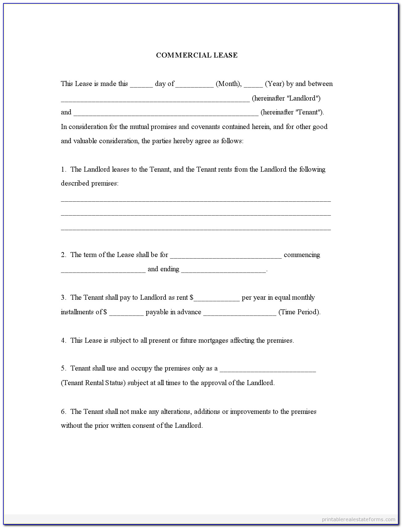 Simple Business Lease Agreement Template South Africa