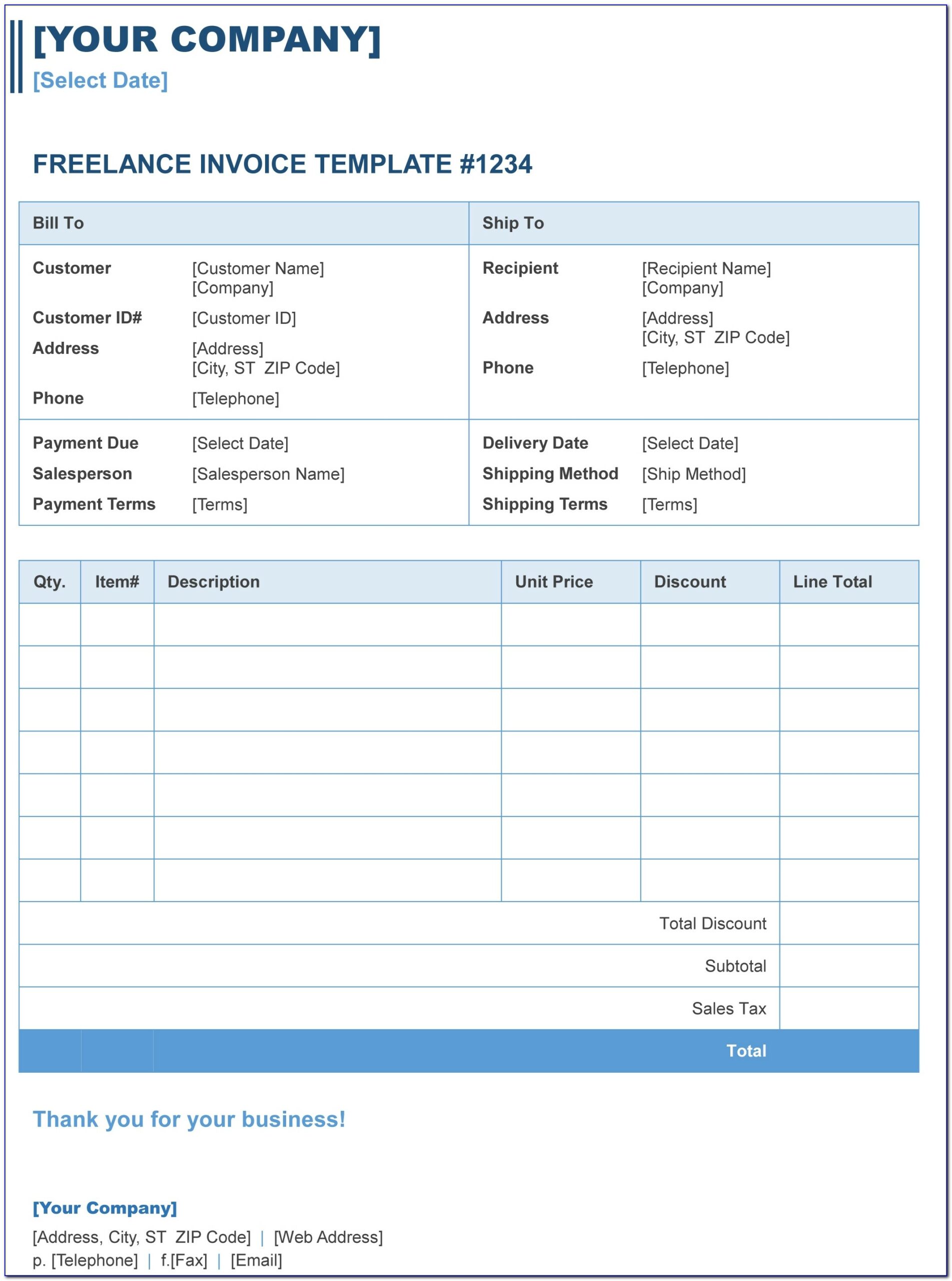 Small Business Invoice Template Uk