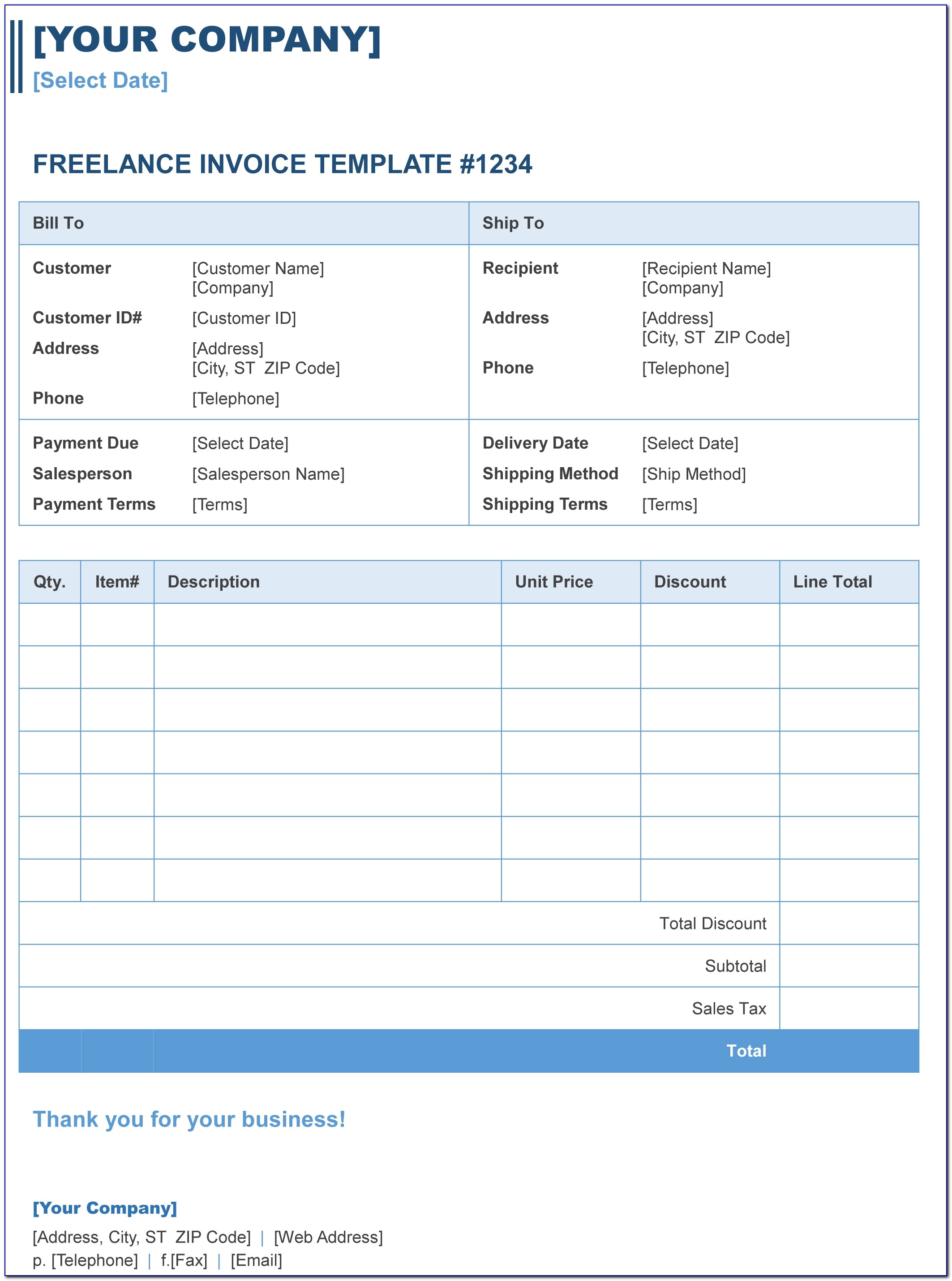Small Business Invoice Template Uk