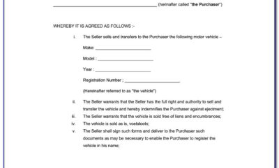 Vehicle Sale Contract Template South Africa