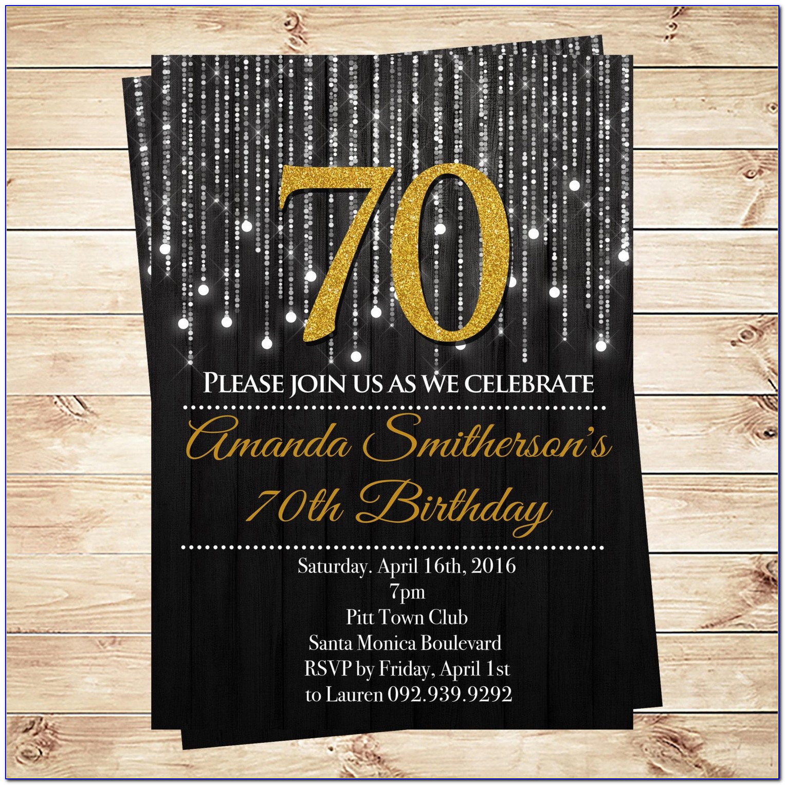 70th Birthday Invitations Templates Free