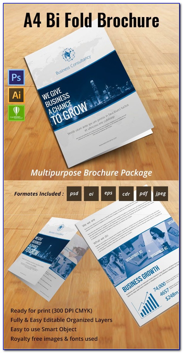 A4 Bifold Brochure Template Free Download