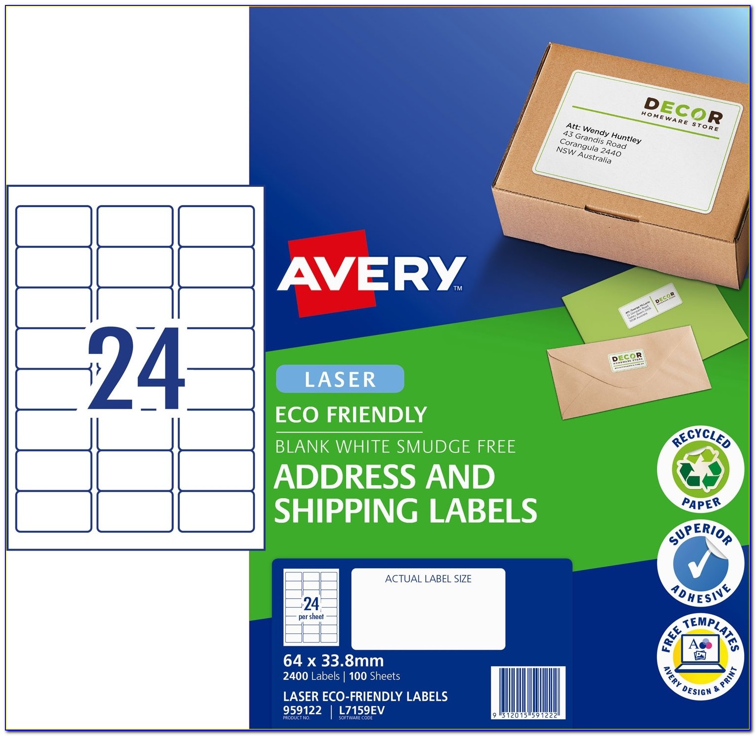 Avery Easy Peel Labels 5160 Template