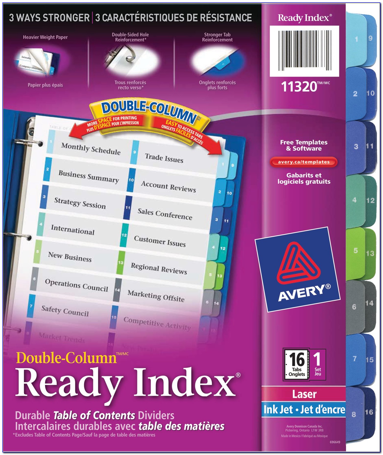 Avery Executive Ready Index Dividers 15 Tab Template