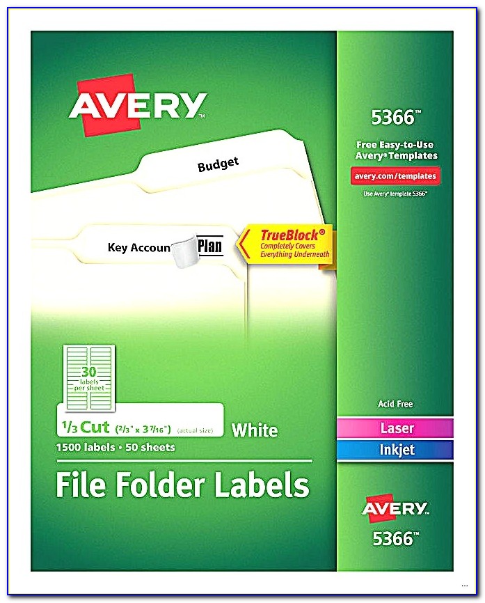 Avery File Folder Template 5160