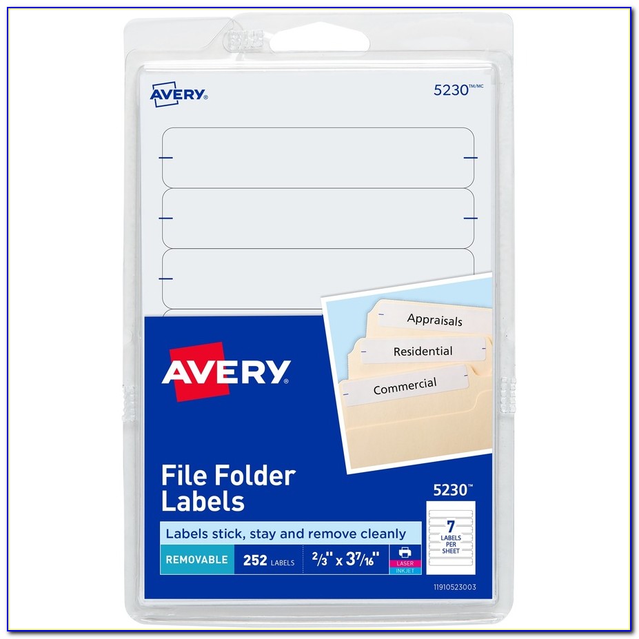 Avery File Labels Template