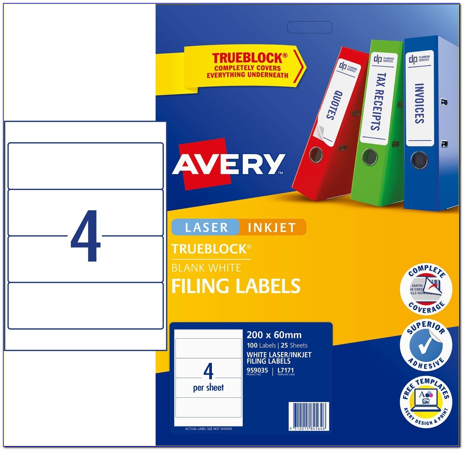 Avery Filing Labels Template #5766