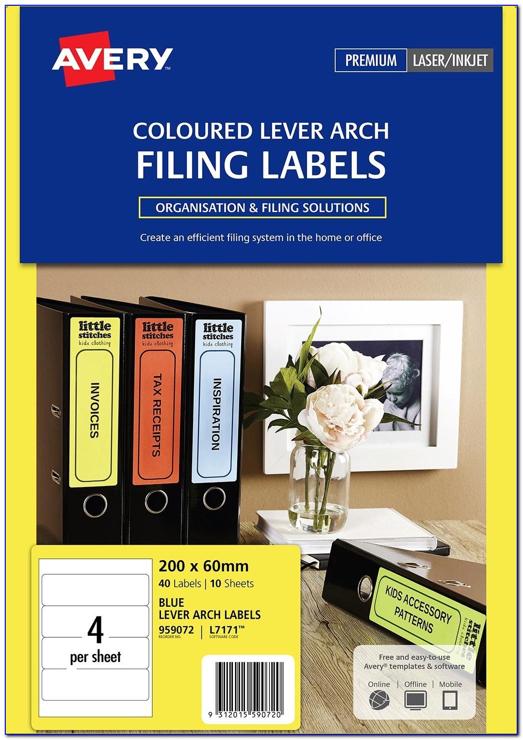 Avery Filing Labels Template L7171